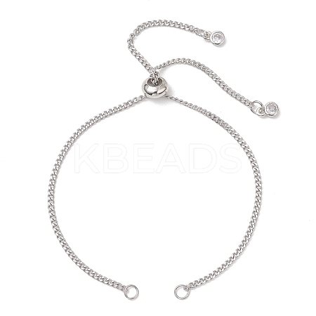 304 Stainless Steel Curb Chain Slider Bracelet Making AJEW-JB01524-02-1