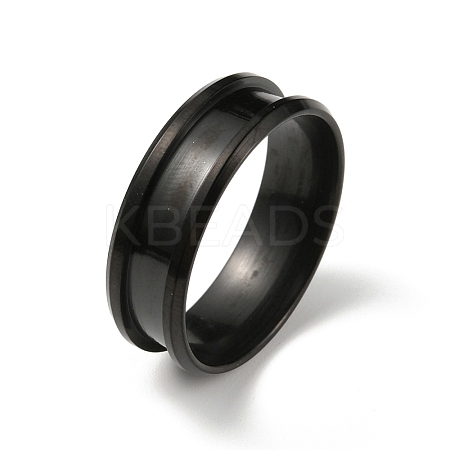 304 Stainless Steel Grooved Finger Ring Settings RJEW-WH0010-08F-EB-1