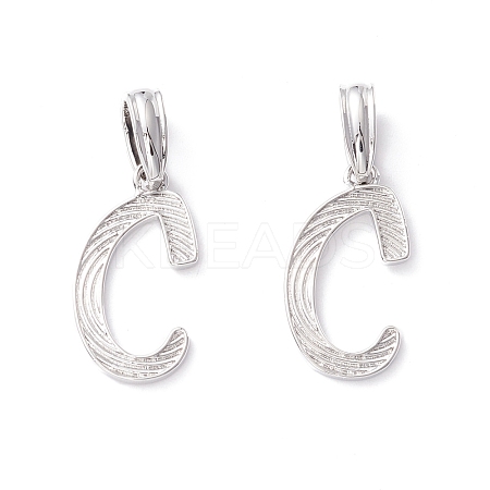 Rack Plating Eco-Friendly Brass Letter Pendants KK-K265-02P-C-1