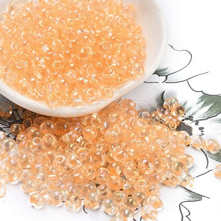 6/0 Inside Colours Fringe Glass Seed Beads SEED-A034-03C-1