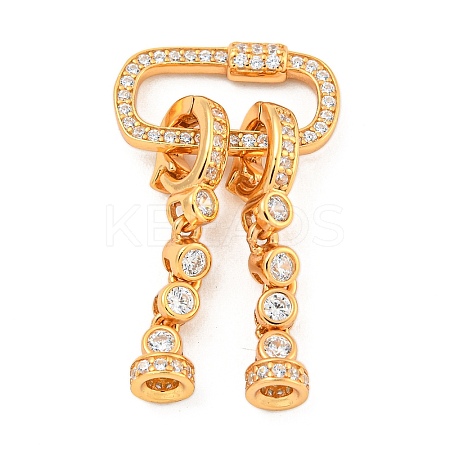 925 Sterling Silver Micro Pave Clear Cubic Zirconia Fold Over Clasps STER-U001-07G-1