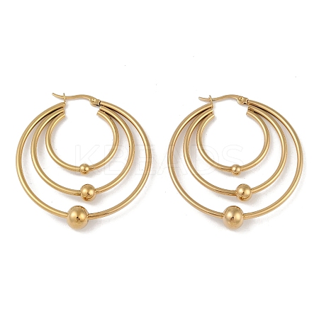 Ion Plating(IP) 201 Stainless Steel Hoop Earrings EJEW-I309-28G-1