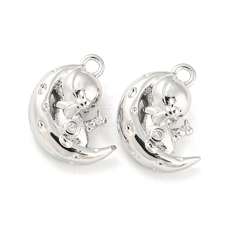 Brass Micro Pave Cubic Zirconia Pendants KK-E090-23P-1