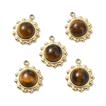 Natural Tiger Eye Charms STAS-L080-009G-09-1