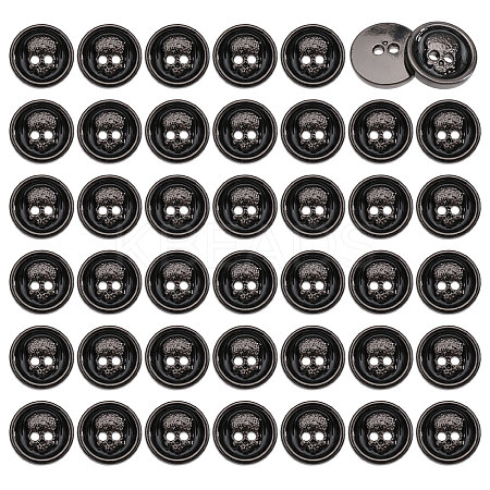 40Pcs 2-Hole Alloy Enamel Flat Round Buttons BUTT-CA0001-36B-1