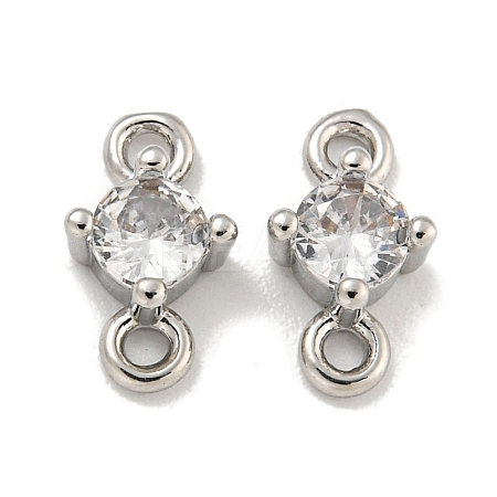 Rack Plating Brass Pave Clear Cubic Zirconia Links KKB-L215-047B-P-1