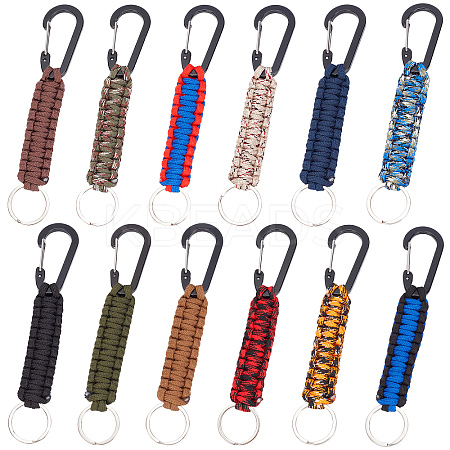 12pcs 12 colors Aluminum Rock Climbing Carabiners KEYC-CP0001-03-1