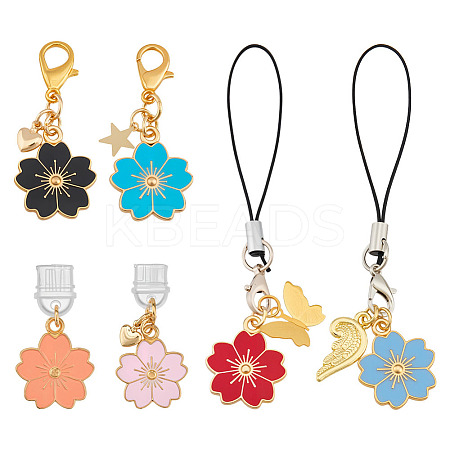 6Pcs Alloy Enamel Mobile Straps HJEW-MA00022-1