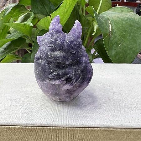 Natural Lepidolite Carved Healing Dragon Egg Figurines PW-WG60279-05-1