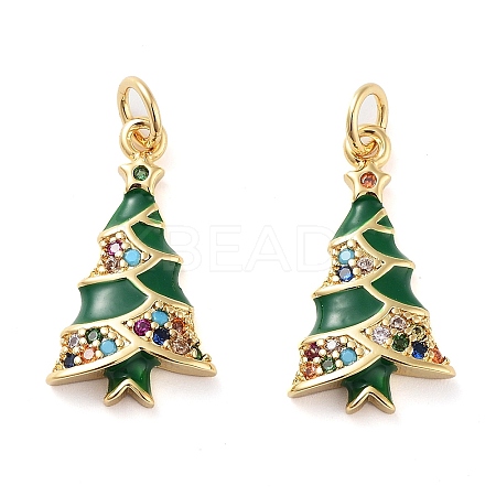 Christmas Theme Rack Plating Brass Pendants KK-M280-11E-G-1