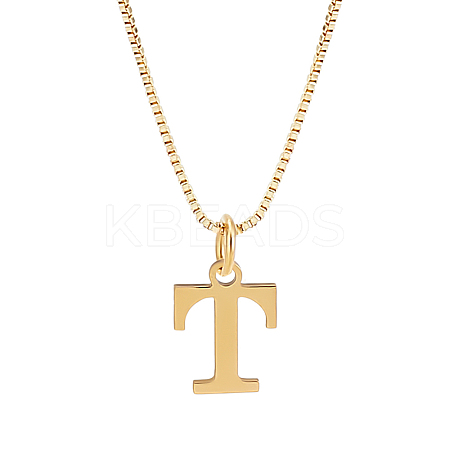 1pc 304 Stainless Steel Letter Pendant Necklaces NJEW-LP0001-38T-G-1