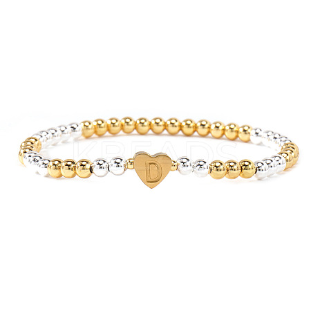 Brass Beads Stretch Bracelets for Women CW0227-14-1