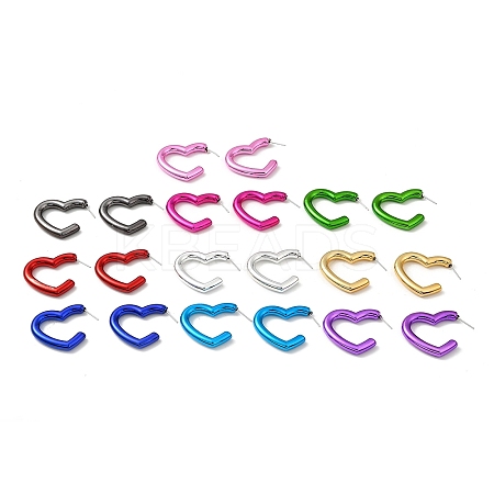 Heart Acrylic Stud Earrings EJEW-P251-15-1