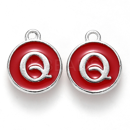 Platinum Plated Alloy Enamel Charms LS-ENAM-S118-03Q-P-1