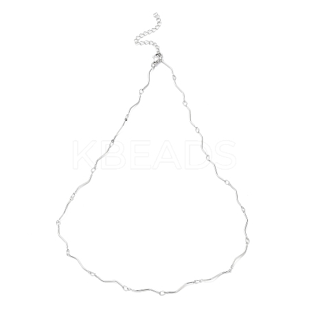 Non-Tarnish 304 Stainless Steel Twist Bar Link Chain Necklace X-NJEW-K249-11P-1