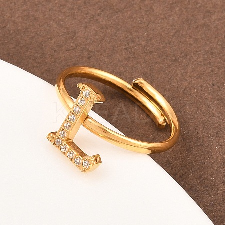 304 Stainless Steel Micro Pave Cubic Zirconia Cuff Open Rings RJEW-D336-01G-01-1