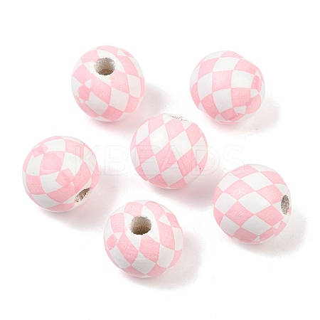 Christmas Printed Schima Wood European Beads WOOD-I015-01G-1