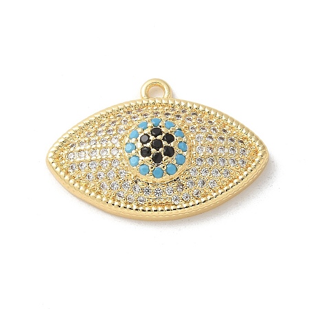 Brass Micro Pave Cubic Zirconia Pendants KK-P292-18G-1