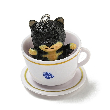 Opaque Resin Puppy Pendants LS-RESI-G095-01A-1