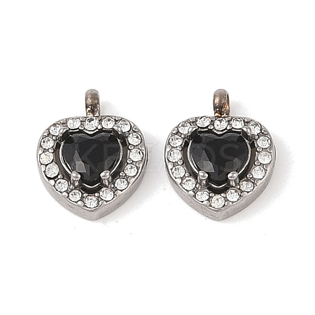 304 Stainless Steel Cubic Zirconia Pendants STAS-A076-02P-04-1