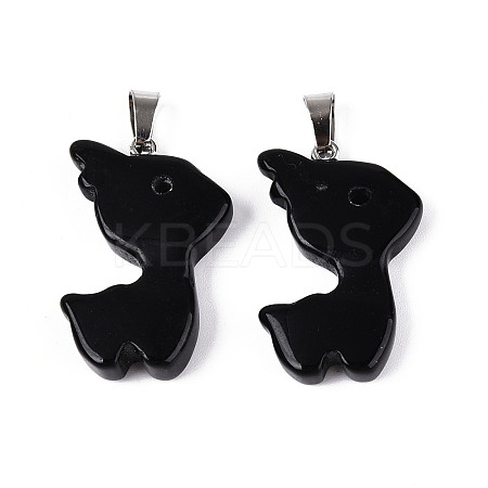 Natural Obsidian Pendants G-T144-11A-1
