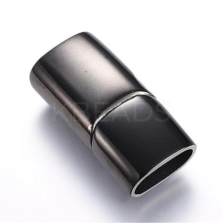 304 Stainless Steel Magnetic Clasps with Glue-in Ends STAS-D159-28B-1