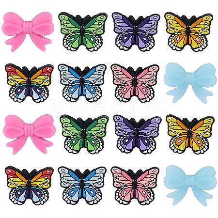 16Pcs 8 Styles Food Grade Silicone Focal Beads SIL-SZ0002-22-1