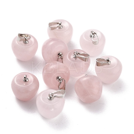 Natural Rose Quartz Pendants G-Z022-01N-1