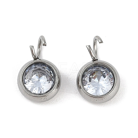 304 Stainless Steel Micro Pave Cubic Zirconia Charms STAS-Z094-02P-01-1
