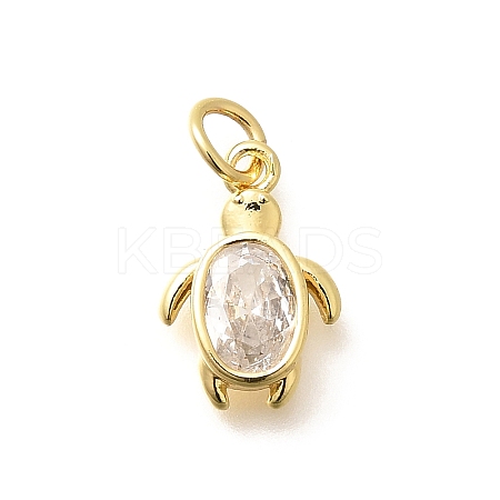 Brass Micro Pave Cubic Zirconia Pendants KK-Q040-02C-G-1