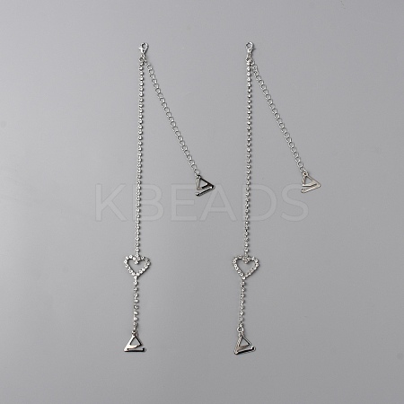 Heart Adjustable Alloy Rhinestone Chain Non-slip Bra Straps DIY-WH0304-739P-1