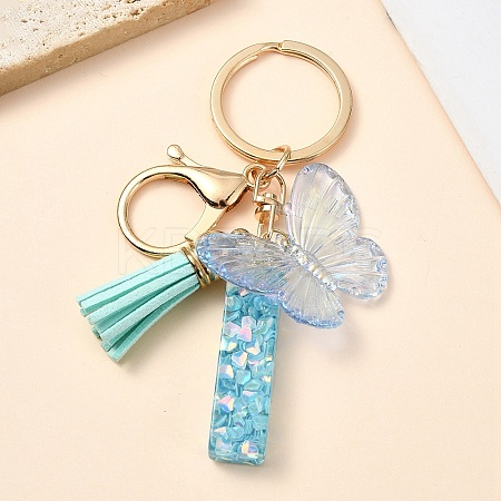 Resin & Acrylic & Faux Suede Tassel Keychain KEYC-YW00117-09-1