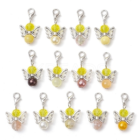 50Pcs Angel Glass Pendant Decoration HJEW-JM02645-02-S-1