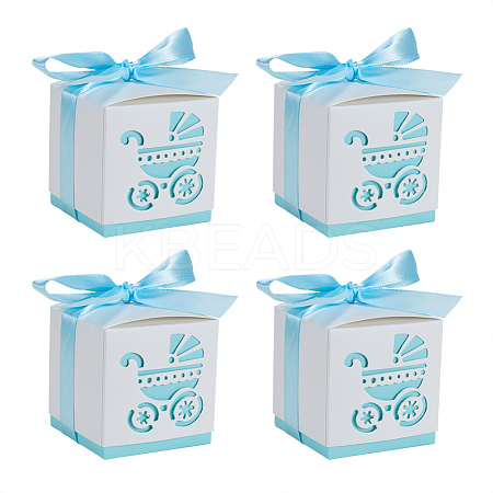 Hollow Stroller BB Car Carriage Candy Box wedding party gifts with Ribbons CON-BC0004-97D-1