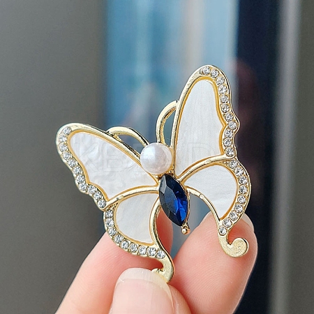 Butterfly Alloy Rhinestone Brooches for Backpack Clothes PW-WG36D64-03-1