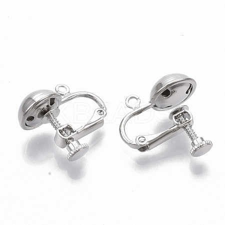 Brass Screw On Clip Earring Converter X-KK-T051-43P-NF-1