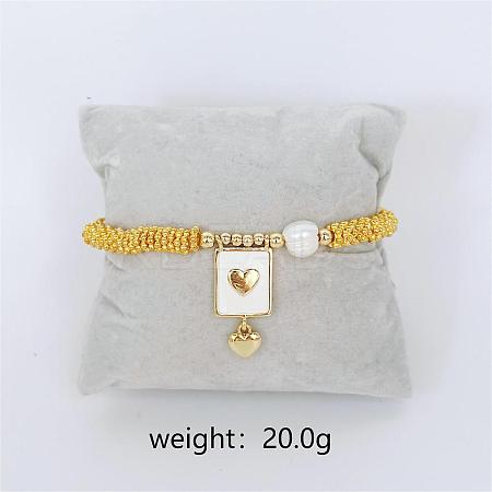 Bohemian Style Brass Rectangle Charm Bracelets FS-WG04134-02-1