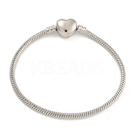 2.5mm Brass European Style Round Snake Chain Bracelets for Jewelry Making BJEW-P338-02P-1