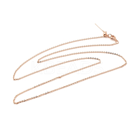 1mm Rack Plating Brass Cable Chain Adjustable Slider Necklaces for Women Men MAK-L044-04RG-1