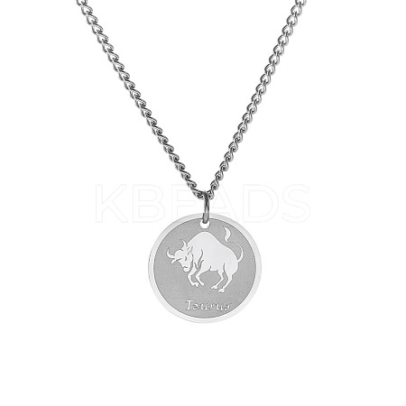 Non-Tarnish 304 Stainless Steel 12 Constellation Pendant Necklaces for Sweater FZ0908-5-1