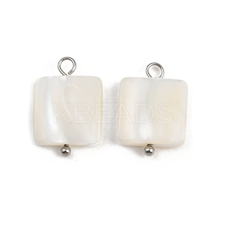 Natural Shell Square Pendants STAS-D378-38P-1
