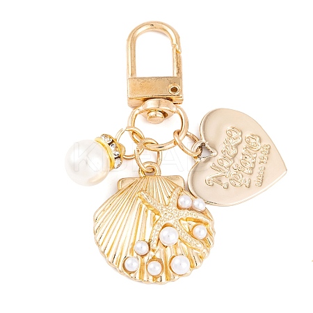 Cute ABS Plastic Imitation Pearl Pendant Decoration HJEW-L028-02G-03-1
