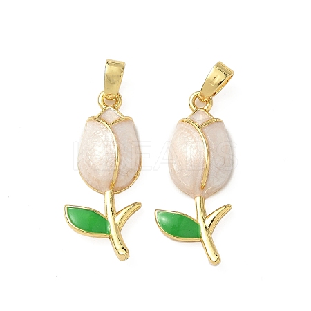 Brass Enamel Pendants KK-I371-33G-01-1