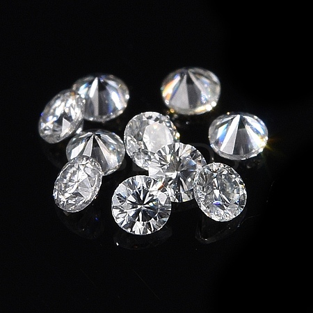 Pointed Back Glass Rhinestone Cabochons RGLA-WH0016-01S-1
