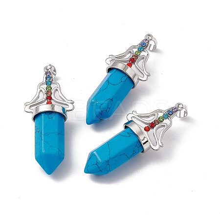 Synthetic Turquoise Big Pointed Pendants G-I342-01P-03-1