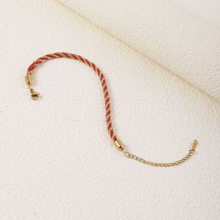 Twisted Nylon Cord Bracelets for Women BJEW-V007-01G-05-1