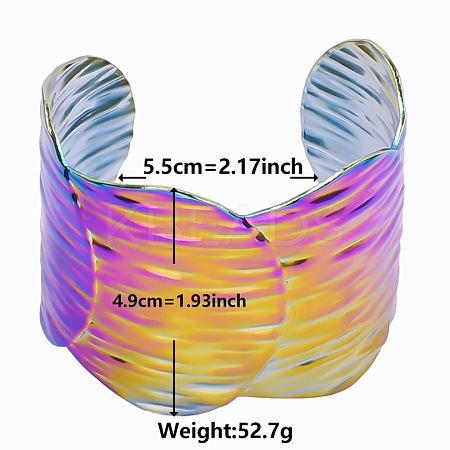European and American Style 304 Stainless Steel Cuff Bangles for Women OR8331-3-1