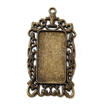 Vintage Tibetan Style Alloy Large Pendant Cabochon Bezel Settings TIBEP-M018-129AB-NF-1
