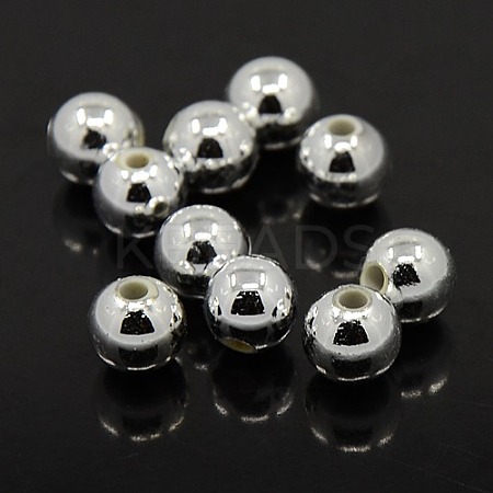 Plating Plastic Acrylic Round Beads PACR-L003-14mm-S-1