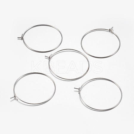 316 Surgical Stainless Steel Hoop Earrings Findings STAS-F149-32P-A-1